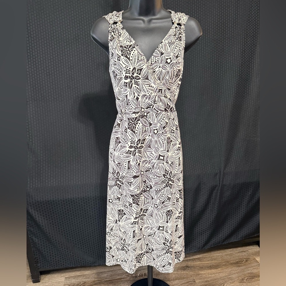 Willi‎ Smith Jungle Print Dress szXL Sleeveless Brown Cream Boho Cottagecore Vtg